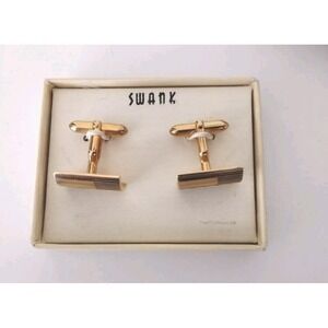 Vintage Swank Cufflinks‎ Goldade In USA In Original Box